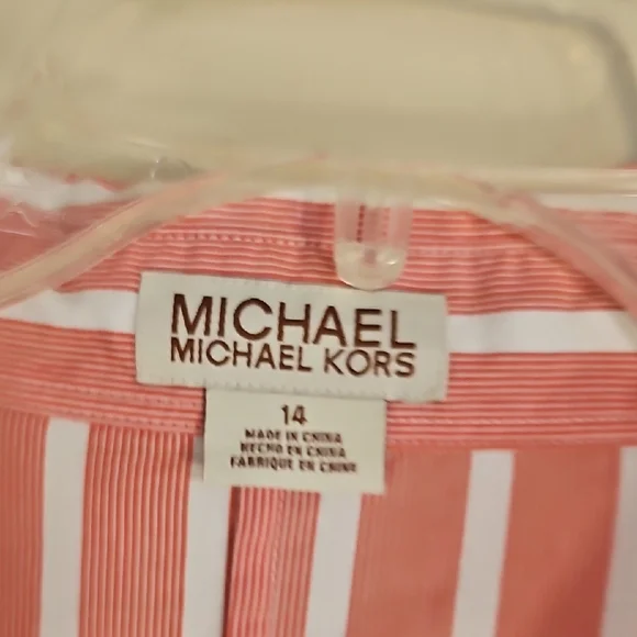 Michael Kors Women's Striped Button-Up Shirt Size 14 - Picture 4 of 6